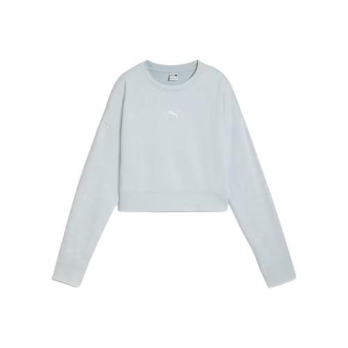 Puma Женская синяя укороченная толстовка с длинным рукавом и круглым вырезом EU XS синий