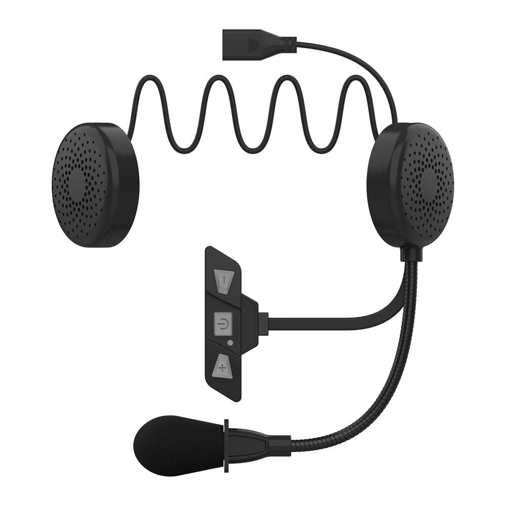 Bluetooth 5,2 гарнитура для мотоциклетного шлема, беспроводная громкая связь, стерео музыкальный плеер, наушники с шумоподавлением и микрофоном чёрный Elegant Living House