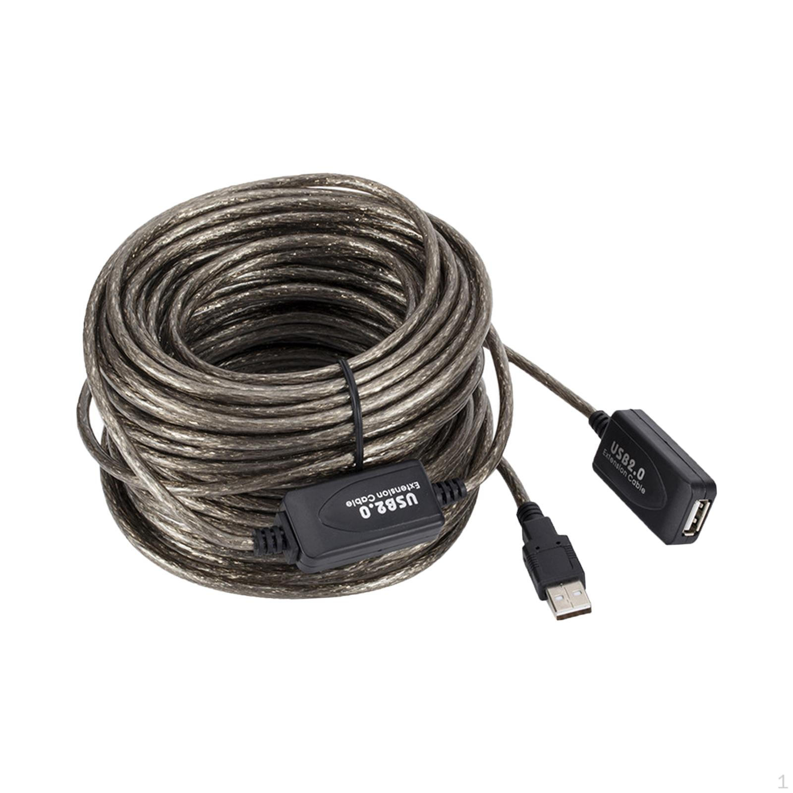 Удлинительный USB-кабель для удобного подключения устройств 20 Meter black Hobbies mall