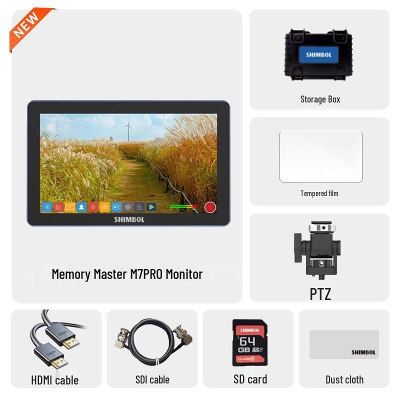 7SHIMBOL Memory Master M7 PRO Монитор для DSLR и беззеркальных камер с цветовым охватом P3 и интерфейсом SDI brown ElectroCN