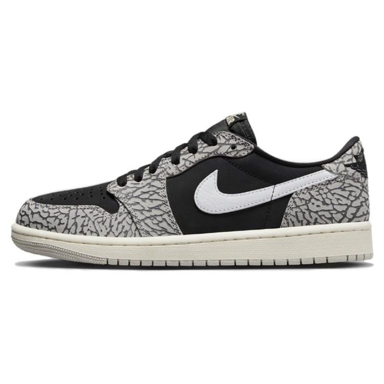 Air Jordan 1 Retro Low OG GS Black Cement Детские кроссовки Muslin Tech-Grey White CZ0858-001 35.5 black