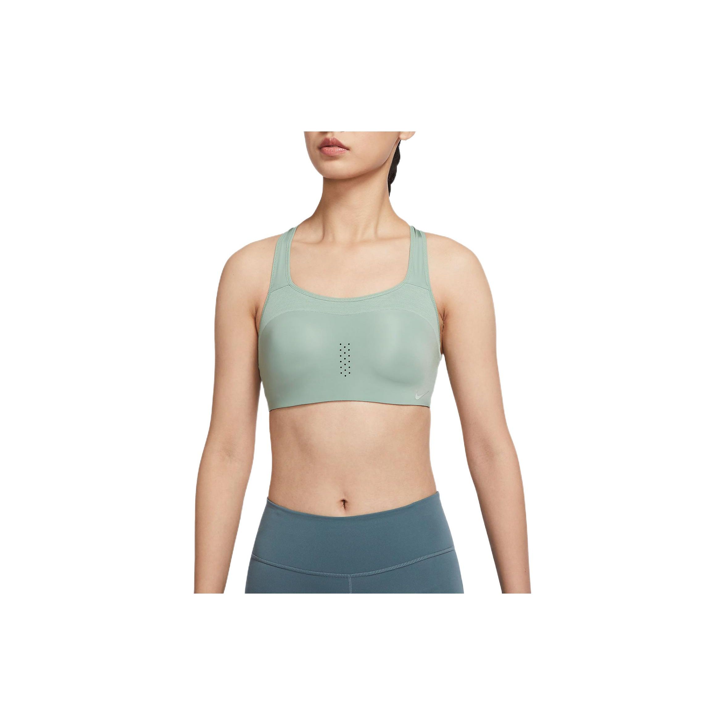Nike Однотонный спортивный бюстгальтер с логотипом Y-Back, женское нижнее белье, зеленый AJ0844-357 L beige