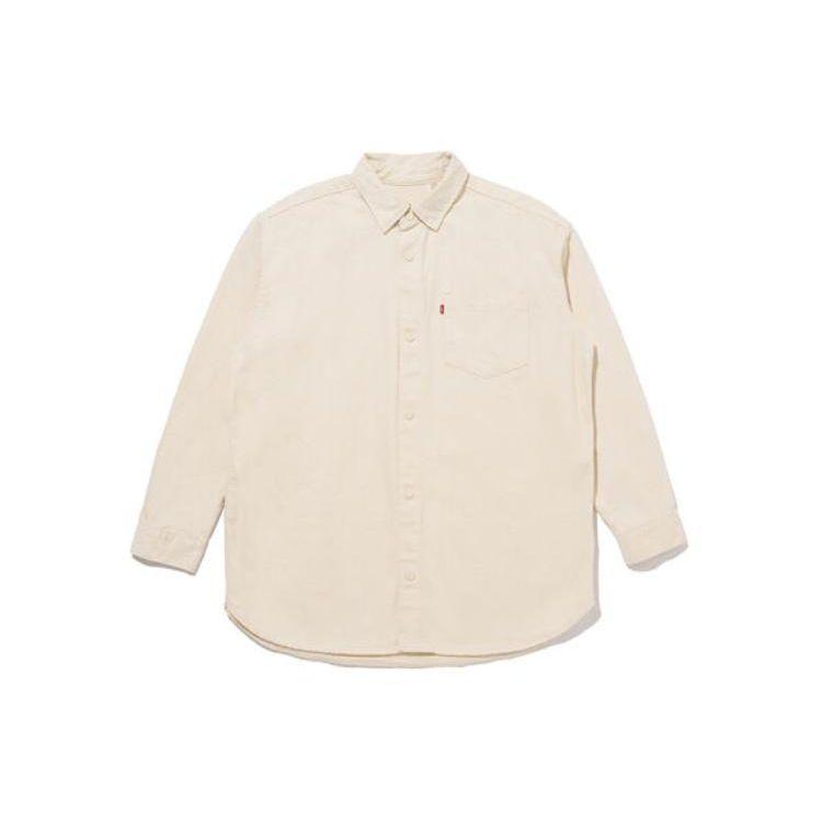 Рубашка мужская однотонная Levis, однобортная, с воротником, длинным рукавом, белая A7556-0000 L gray Levi s