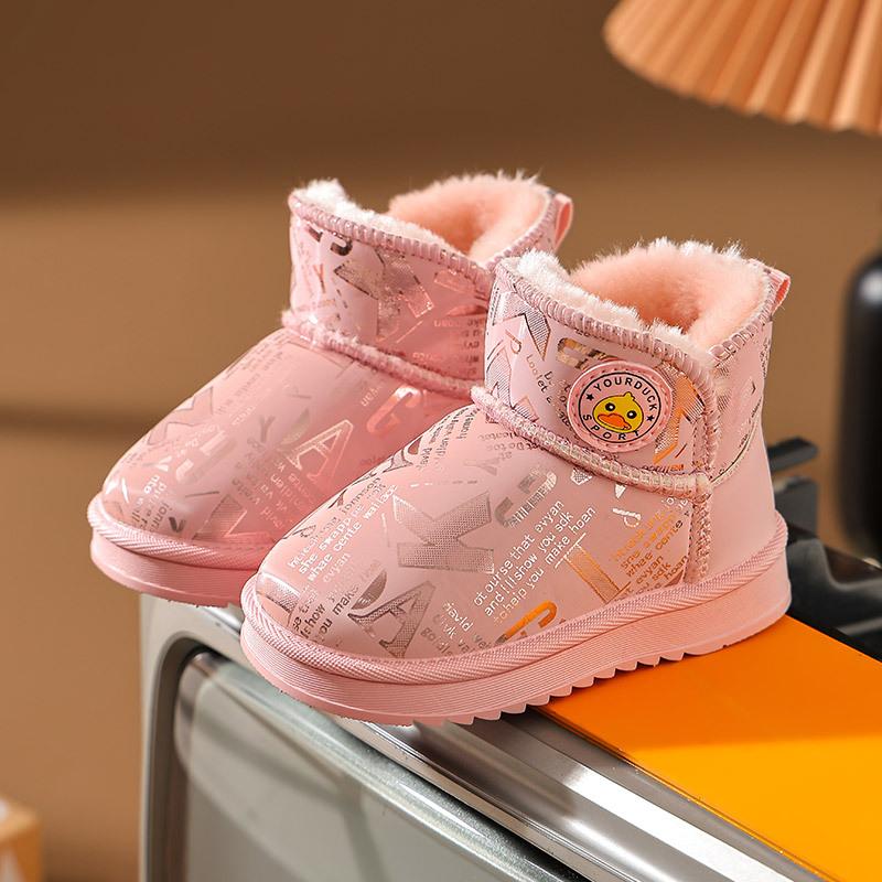 Детские зимние ботинки Little Yellow Duck, зимние утепленные низкие ботинки для мальчиков и девочек, водонепроницаемые, с мягкой подошвой, с рисунком из мультфильма 22 brown Gtime Shoes