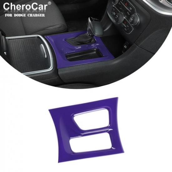 Center Console Gear Shift Box Trim Cover Frame For Dodge Charger 2015-20 Purple black jfg dgj