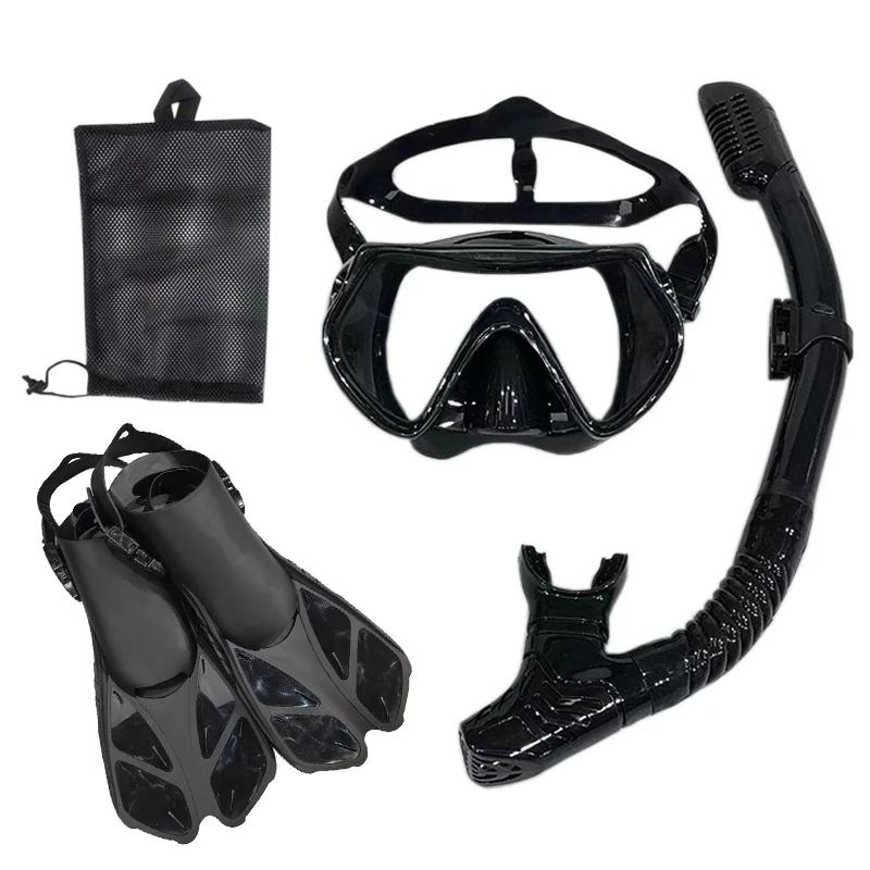 Snorkel Diving Mask and Goggles Diving Swimming Tube Kit Adult Unisex чёрный ddffd1