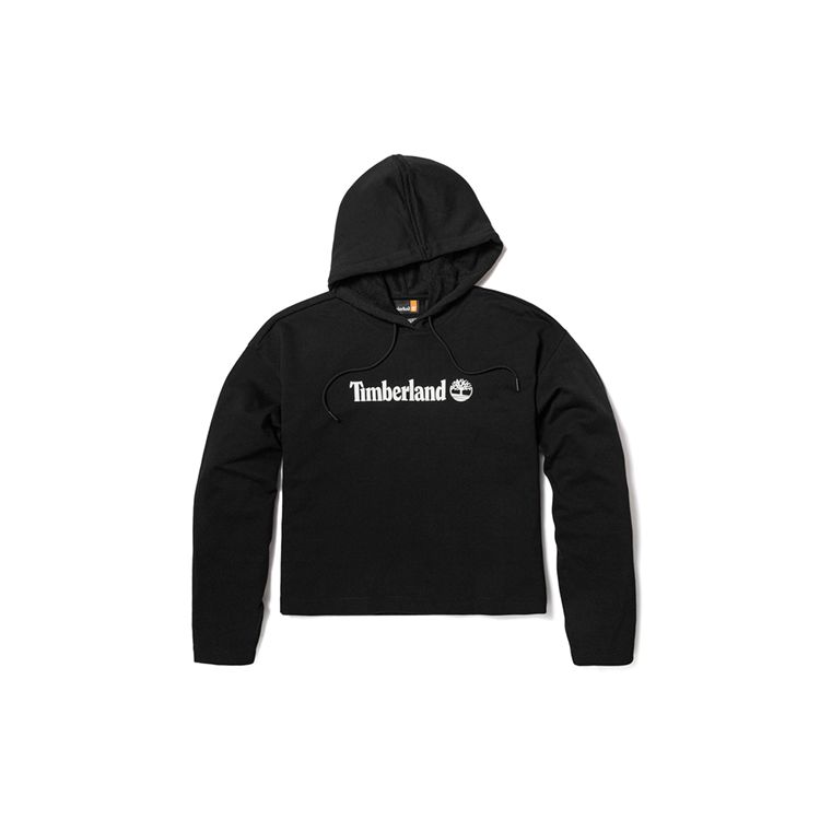 Timberland Повседневная флисовая свободная толстовка с капюшоном для женщин, топы черного цвета A6AZ2-001 L black