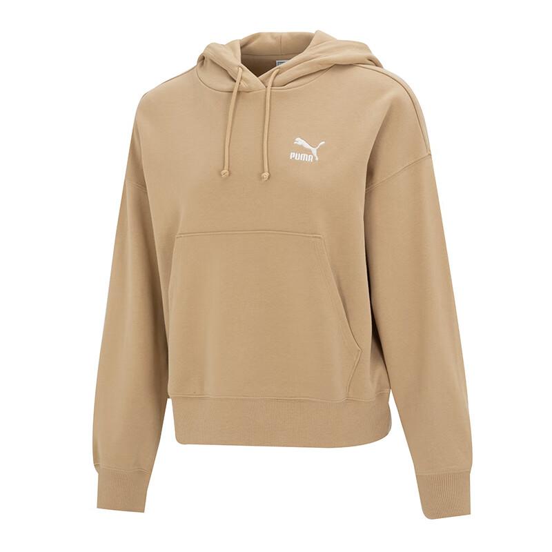 Puma Вышитый логотип, дышащая свободная толстовка с капюшоном, женские толстовки цвета хаки 624679-84 S beige