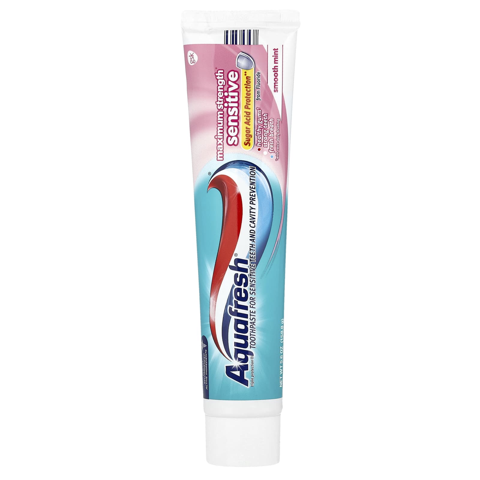 Aquafresh, Зубная паста с тройной защитой и фтором, максимальная эффективность, для чувствительных зубов, нежная мята, 5,6 унций (158,8 г) blue