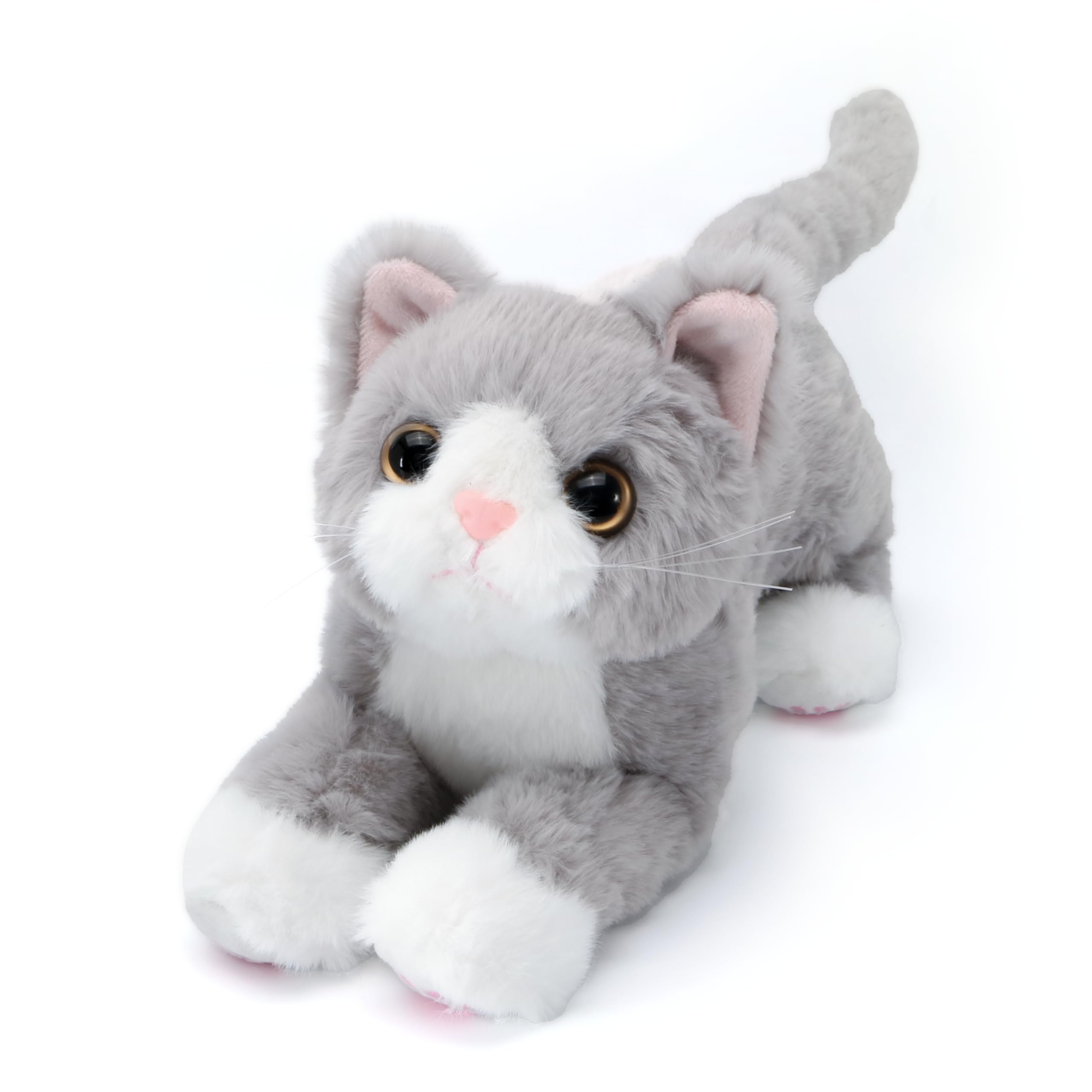 Мягкая игрушка кошка, животное, мягкая игрушка, пушистая, как живая, реалистичная, милая, подушка для объятий, подушка для сна, мягкая, подушка для беременных, подарок для детей, white hayatospeed