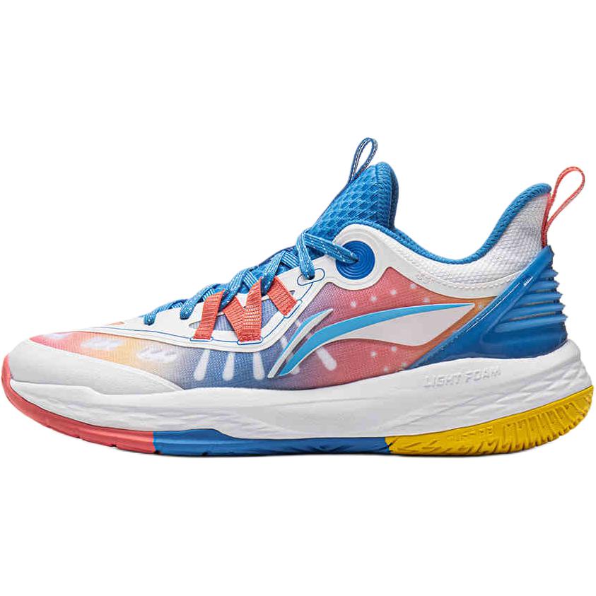 Li Ning Детские Баскетбольные Кроссовки Тканевые Удобные Универсальные Нескользящие Дышащие Низкие Кеды Унисекс Белый Синий YKBV030-3 40⅓ white Li-Ning