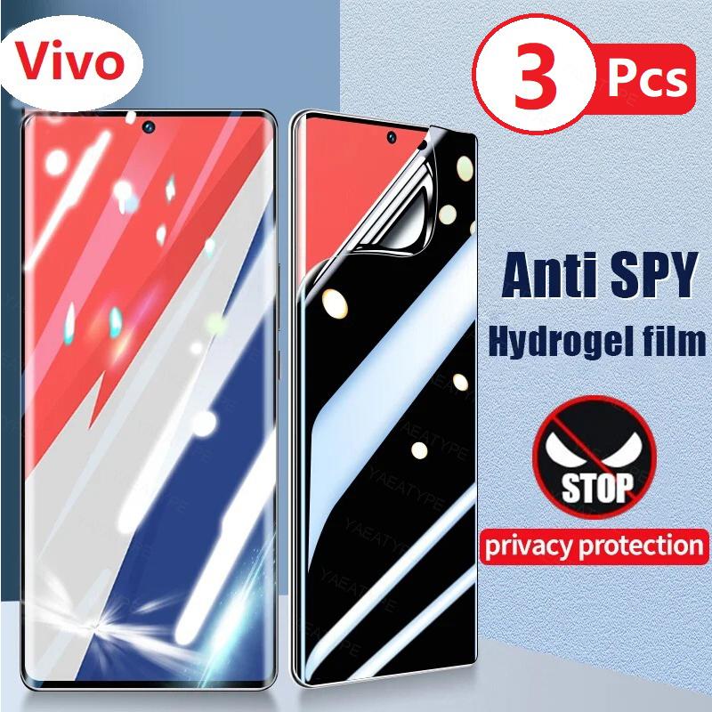 Пленки из гидрогеля для защиты конфиденциальности, 3 штуки для vivo x100 ultra 90 80 70 60 50 pro plus iqoo 10 9 8 v30 v23 s12 без разблокировки по отпечатку пальца For VIVO V23 Pro чистый honglilai