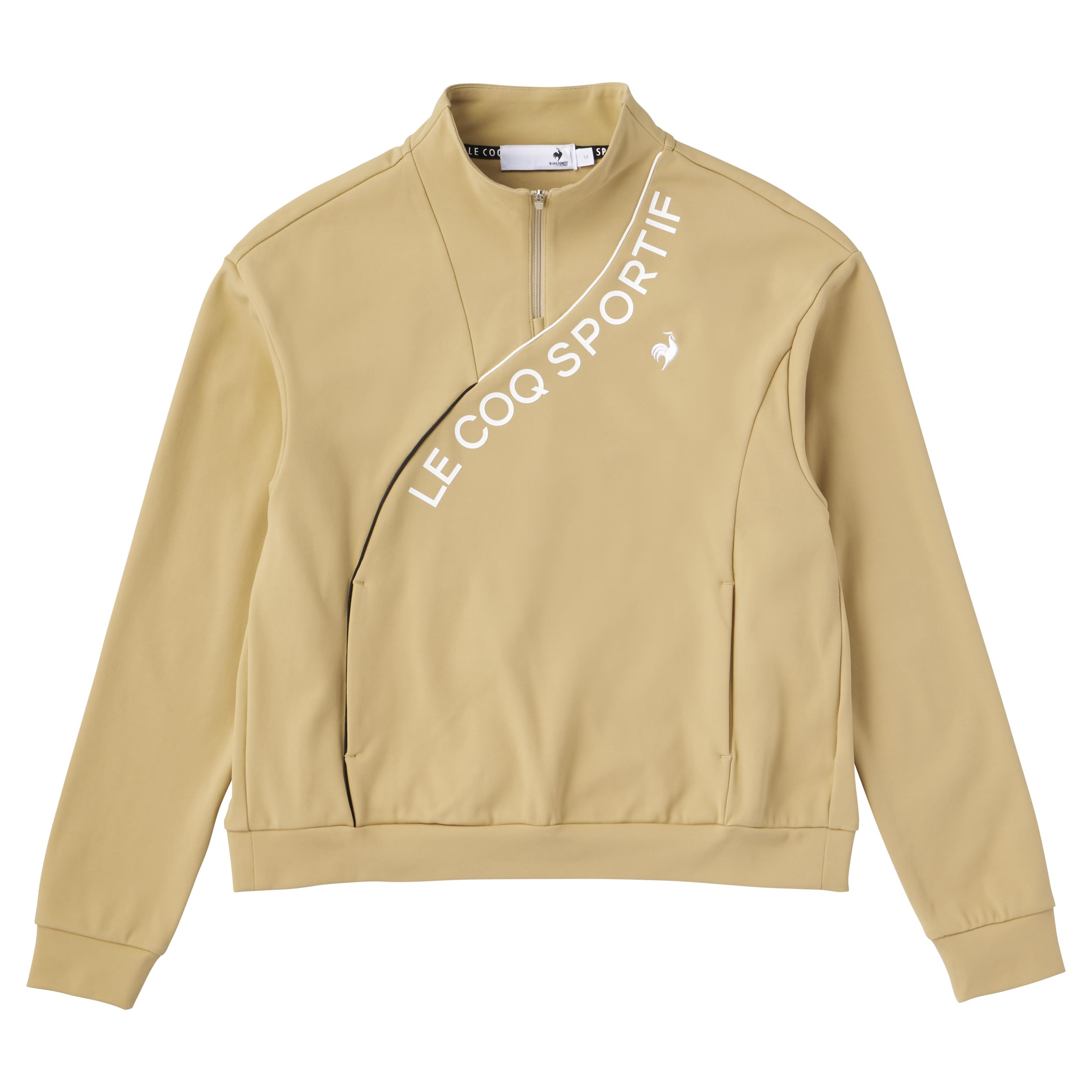 Le Coq Sportif Golf Эластичный Форсер Средний Слой LG4FSW00L Женская кофта с полумолнией, Водоотталкивающая, Бежевый, beige