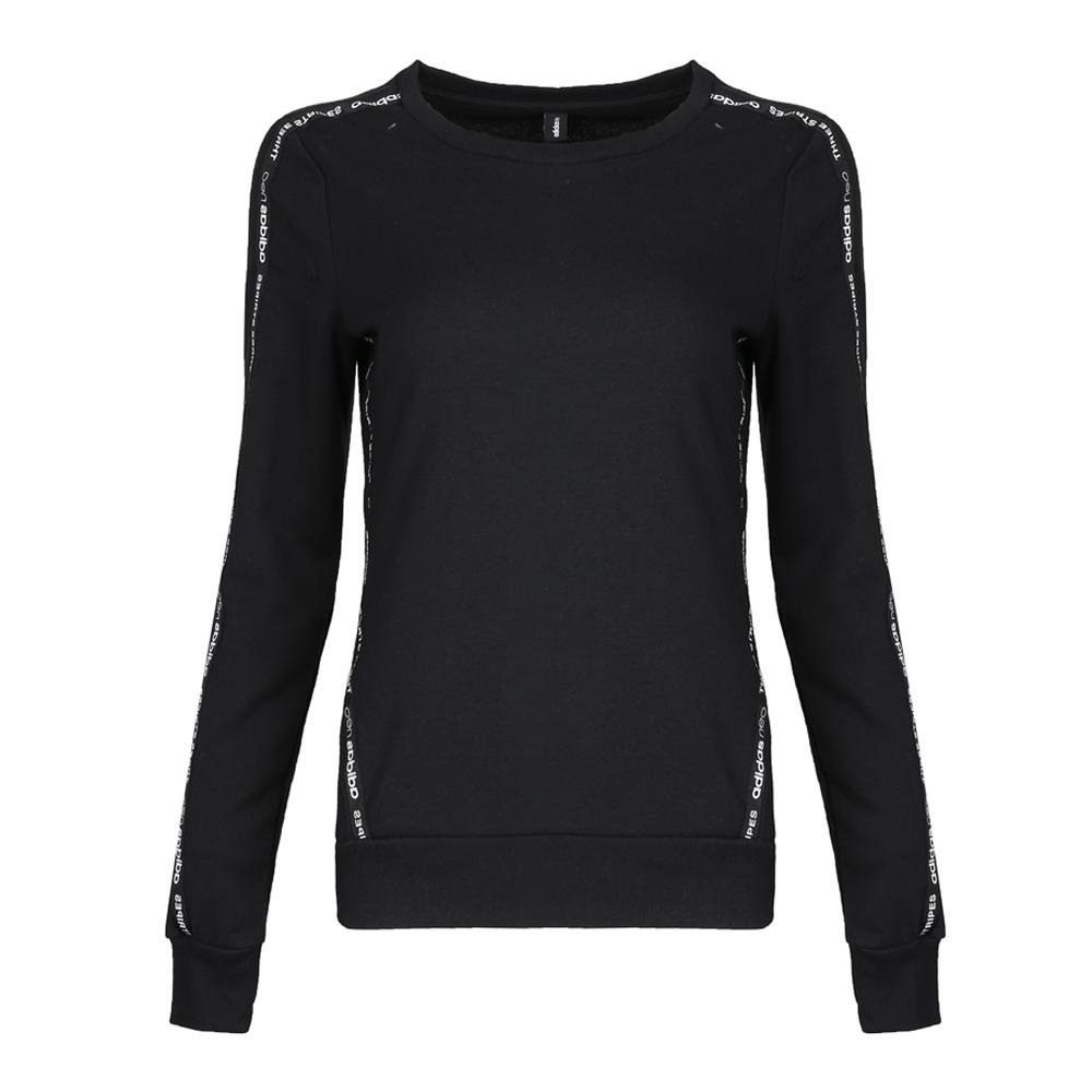 Adidas Neo Fav Свитшот Lifestyle Повседневный Стиль Серия Мода Простой Универсальный Свитшот с Длинным Рукавом Женский свитшот Черный CV7307 M black