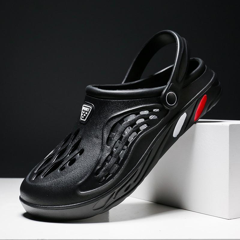 Летние мужские сандалии EVA Мужская повседневная обувь Hole Shoes Clogs Lovers Home Garden Outdoor Мужские прогулочные тапочки на плоской подошве большого размера 36 black Shoes Family