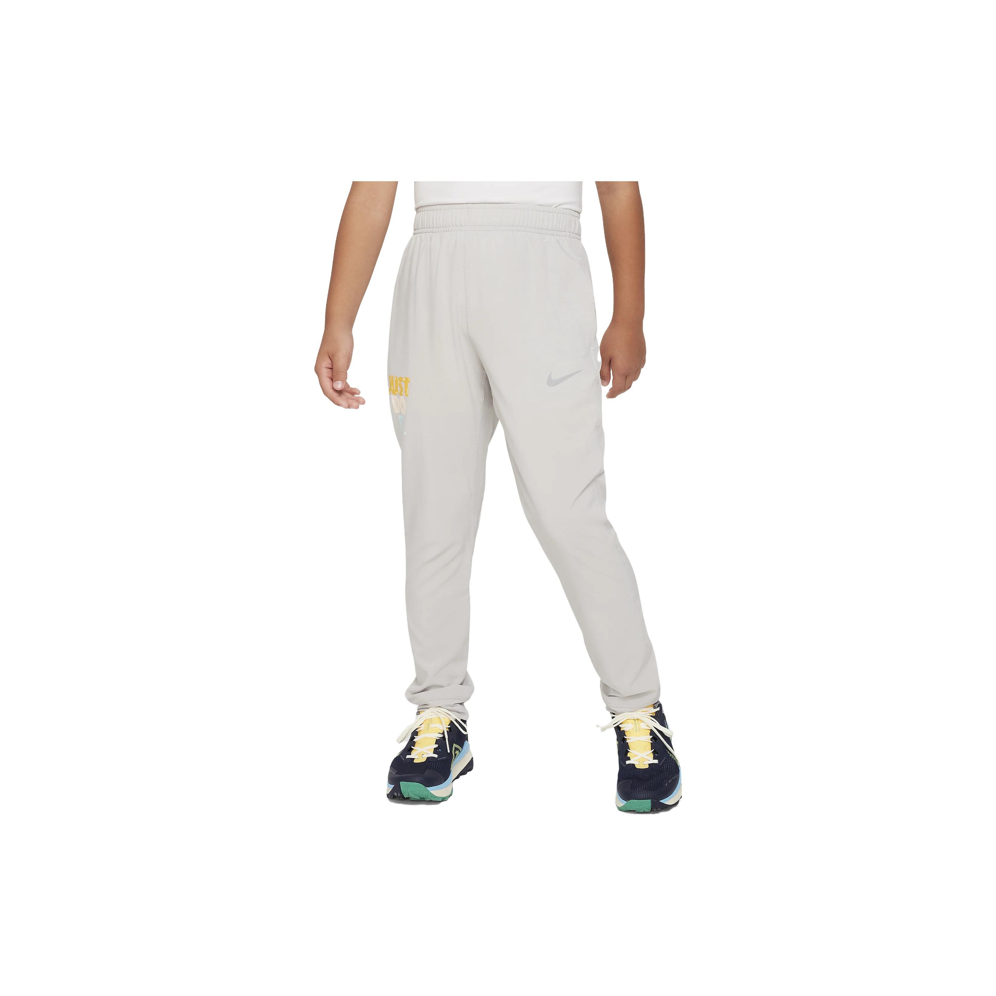 Nike Kids Letter Print Cuffed Knit Sports Pants Kids bottoms Light-Gray FQ0706-012 L white