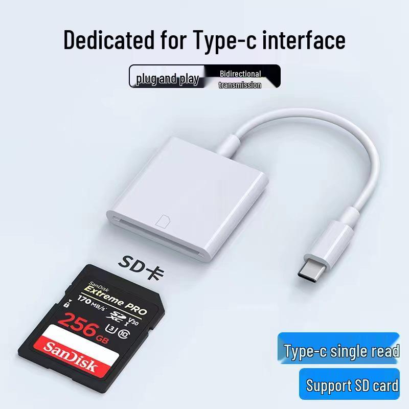 USB-C кардридер: Карта памяти, Мышь, Клавиатура, USB-накопитель, Кабель-адаптер для камеры gray Wish Today