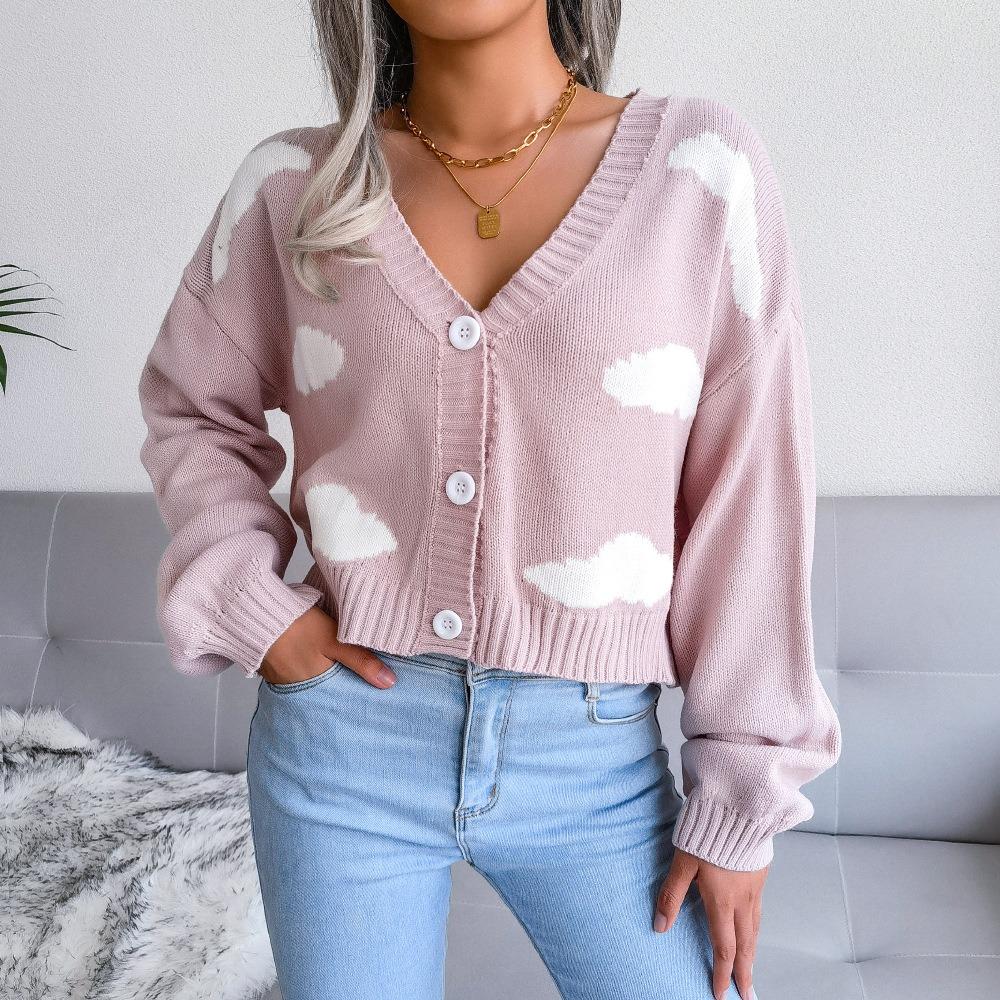 Осенне-зимний вязаный кардиган Baiyun S розовый BHEEKR Clothing