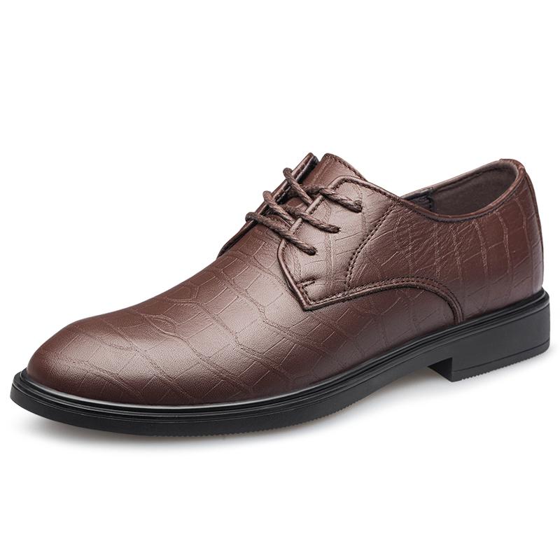 Classic Brand Brown Men s Genuine Leather Shoes Pointed Lace Up Office High-quality Business Shoes Men s Party Formal Shoes 37 коричневый UrbanTrek Collective