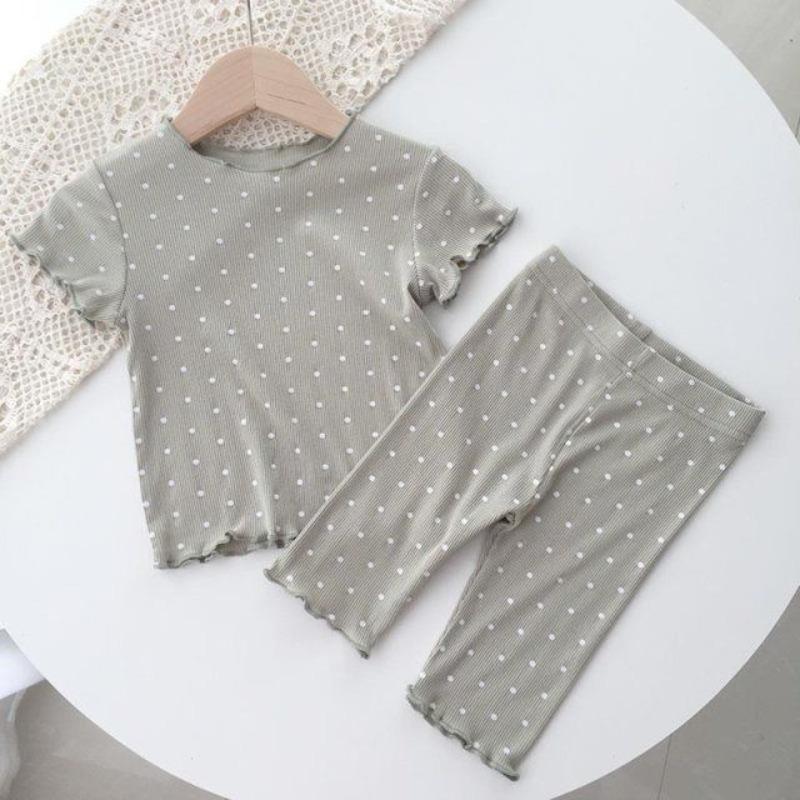 Летняя детская пижама: Легкий костюм с кондиционером 80 cm зелёный MAITA Childrenswear