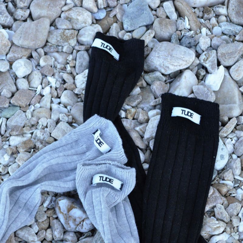 TUDE LOGO SOCKS GREY ONE gray Mayfashion