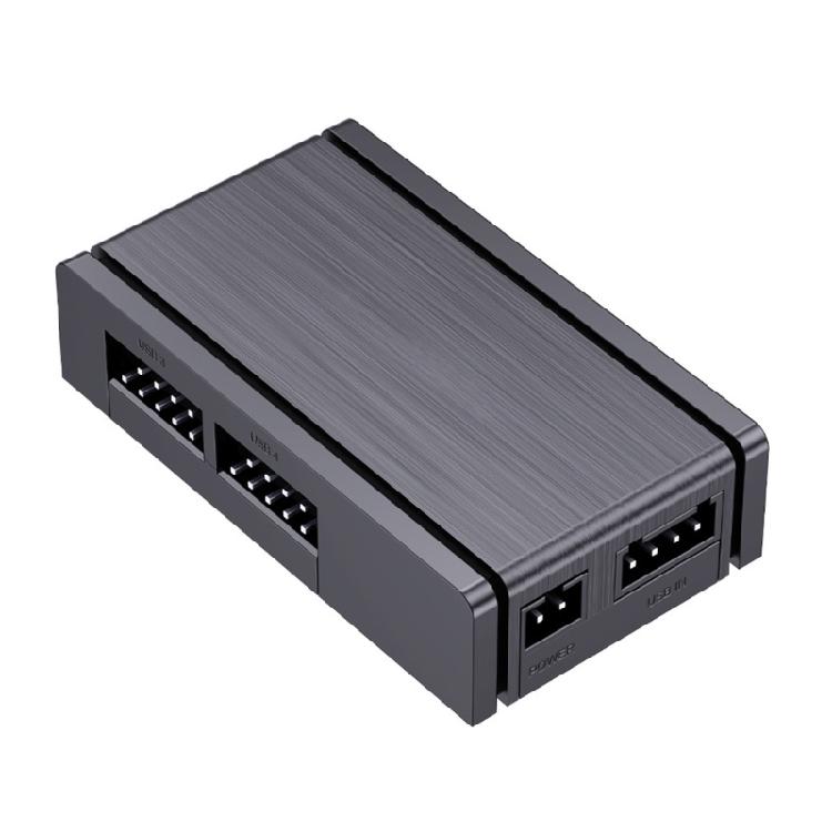 Магнитный USB 2.0 концентратор с 4 портами расширения и улучшенной пластиковой схемотехникой, USB 2.0 разветвитель для стабильной работы 1 black Manganese