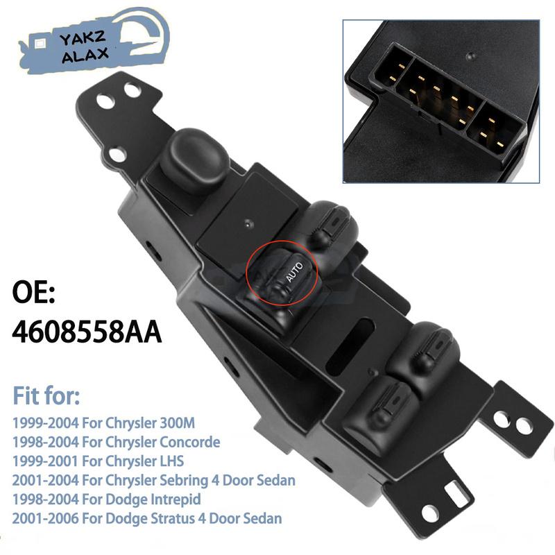 4608558AA Window Control Switch for Dodge Stratus Intrepid Chrysler Sebring Front Left Glass Lifter Button 11P Auto Parts black rwev sdfs