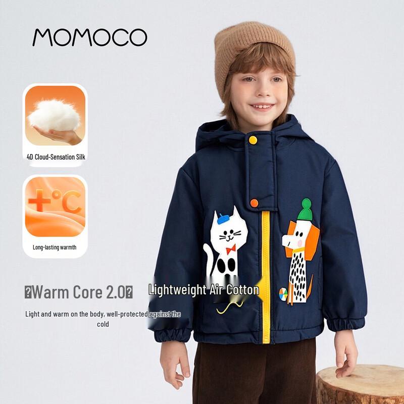 Зимняя утепленная куртка с капюшоном для мальчиков MOMOCO 110 тёмно-синий JDST online