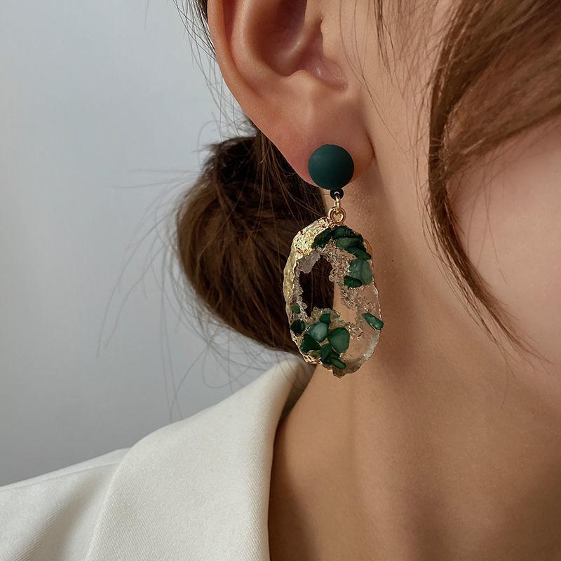 Модные ретро женские серьги зелёный Autumn Jewelry