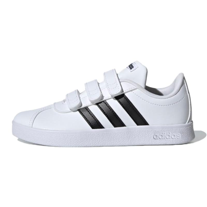 Adidas VL COURT 2.0 Низкие Детские Скейтбордические Кроссовки Белый Черный Дети Возраст 3 7 Лет Кроссовки DB1837 white