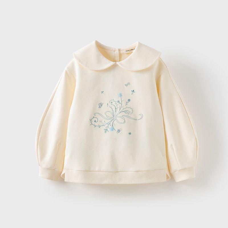 David Bella Girls  Puff Sleeve Top Children s Sweatshirt 2026 Spring New Style Girls  Big Kids  Base Shirt Children s Clothing Apricot [Ready in Stock] 140 beige TAOMall