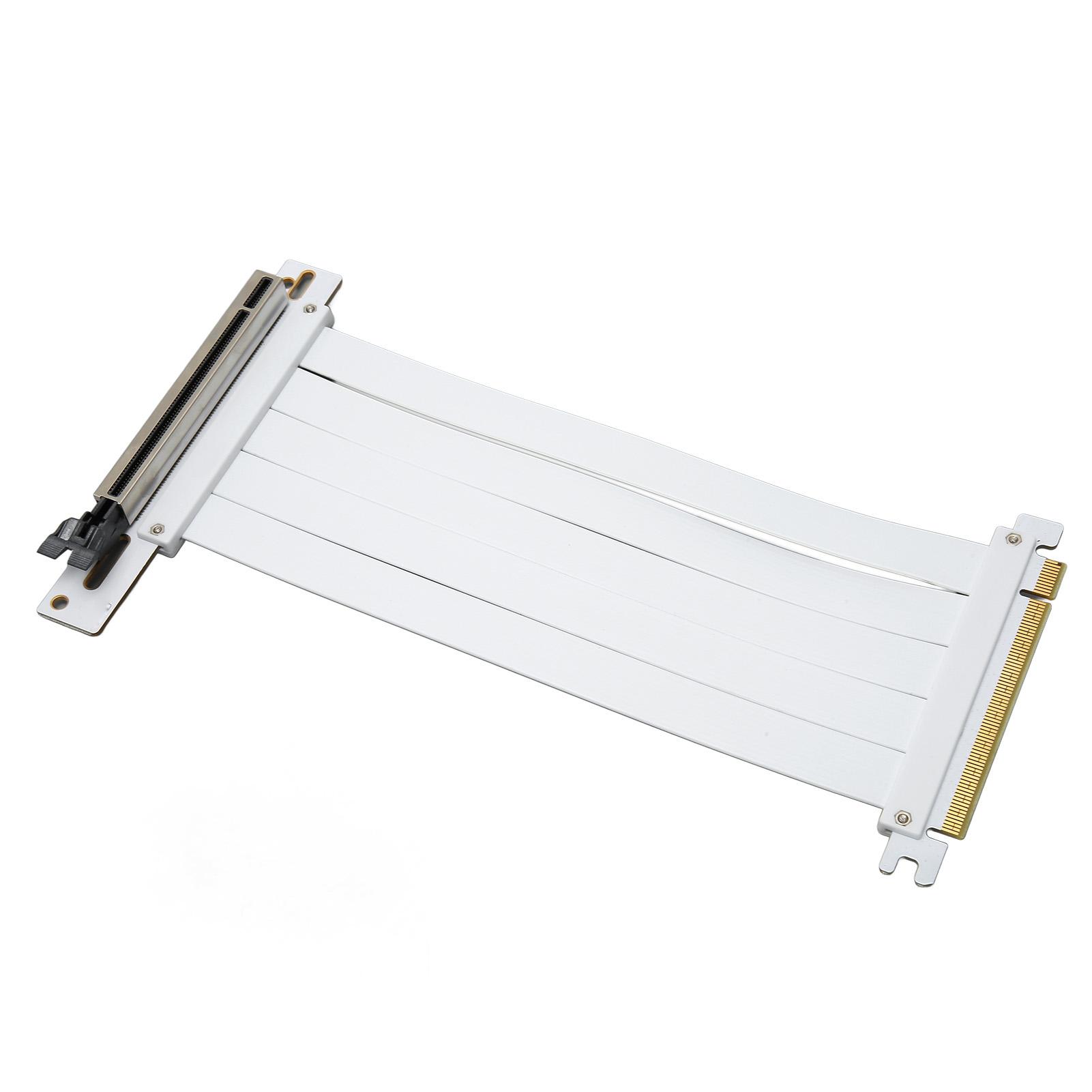 PCIE 4.0 X16 Extender 128GBbsp Прямоугольный экранированный EMI Plug and Play удлинительный кабель для графического процессора 20cm / 7.9in white DIYelecs