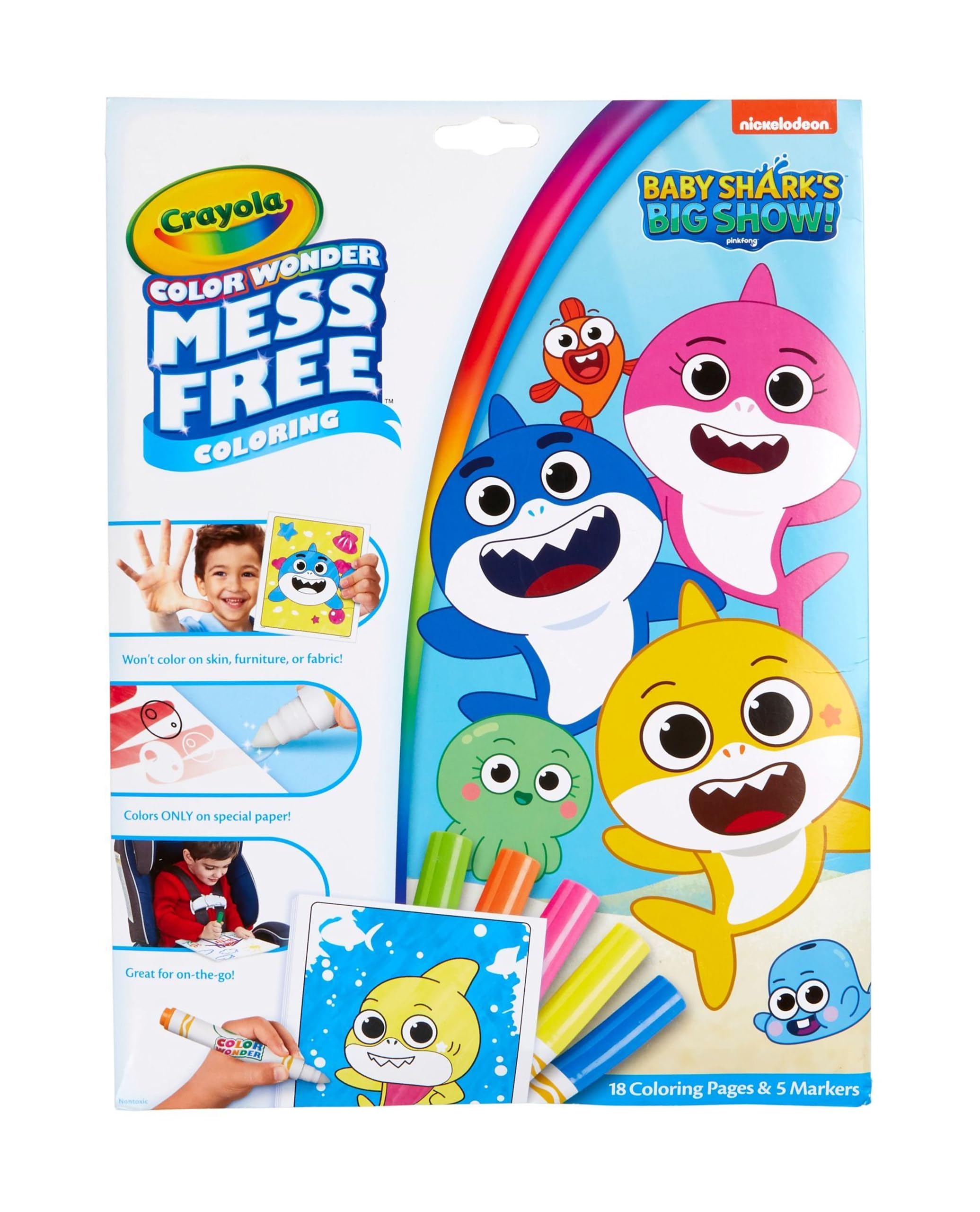 Раскраска Crayola Baby Shark Color Wonder Page отлично подойдет в качестве подарка малышам и простого рождественского подарка. blue Nippon-Mart
