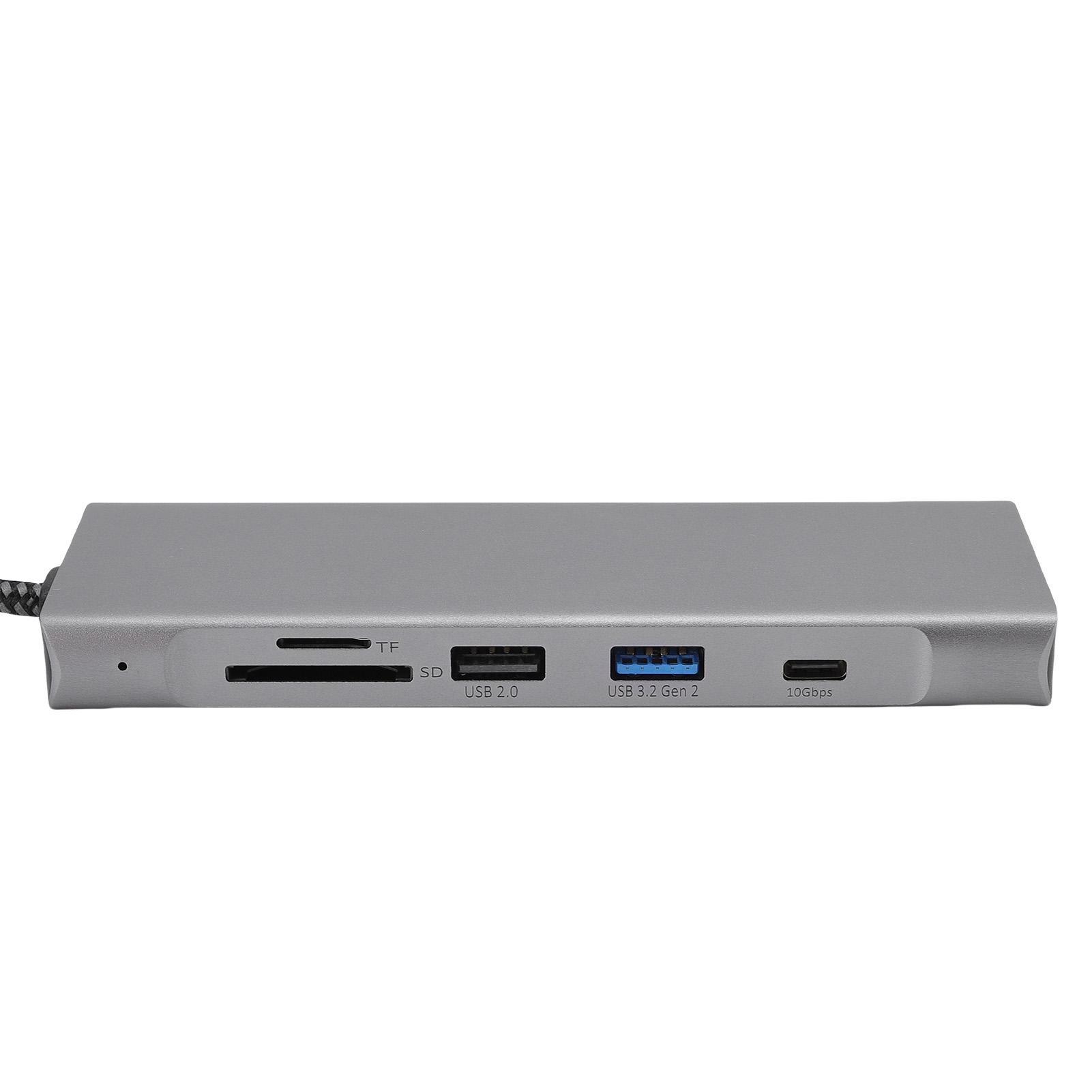 TYPE C Hub Fit for Studio Display Aluminum Alloy Multifunctional 8 in 1 Laptop USB C Hub 4K Video Output gray KONNWEI