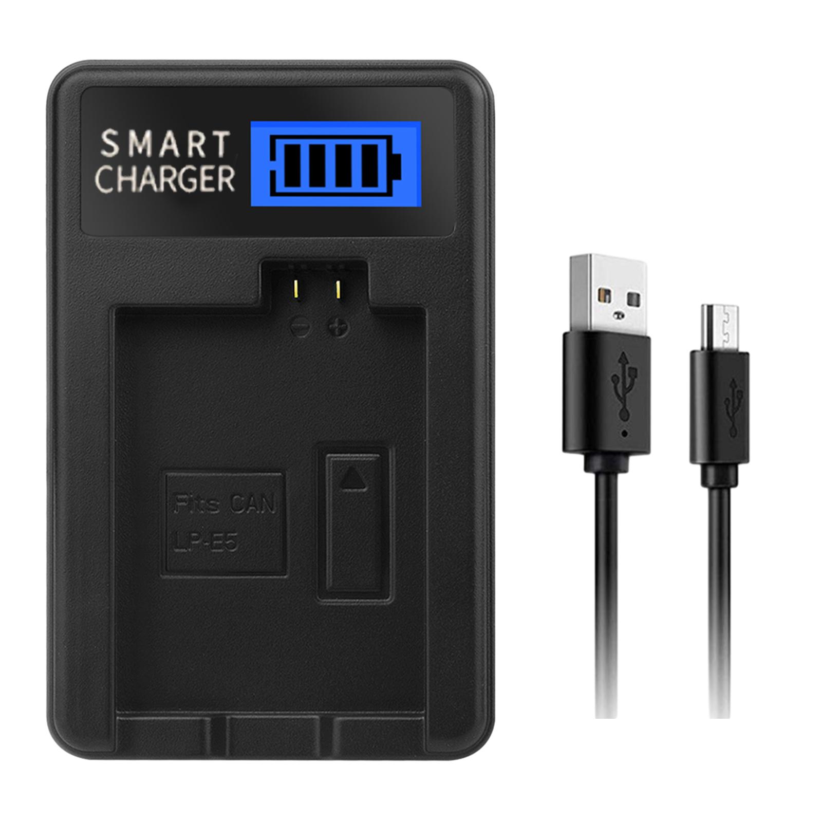 USB-зарядное устройство для аккумулятора LP-E5 LPE5 LP E5 с ЖК-экраном, замена для EOS Rebel XS Rebel T1i Rebel XSi 1000D black Brioche