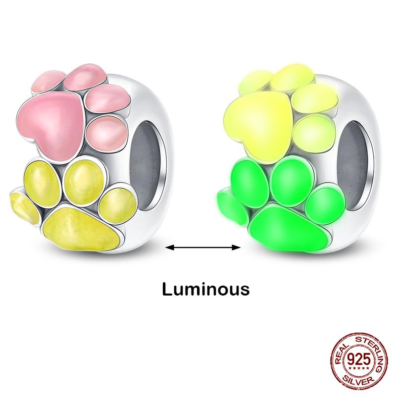 silver-plated Glow in the dark Firefly Honeybee Star Charms Beads Fit Qikaola Original Bracelets Fine DIY Jewelry Gift yellow D1 market