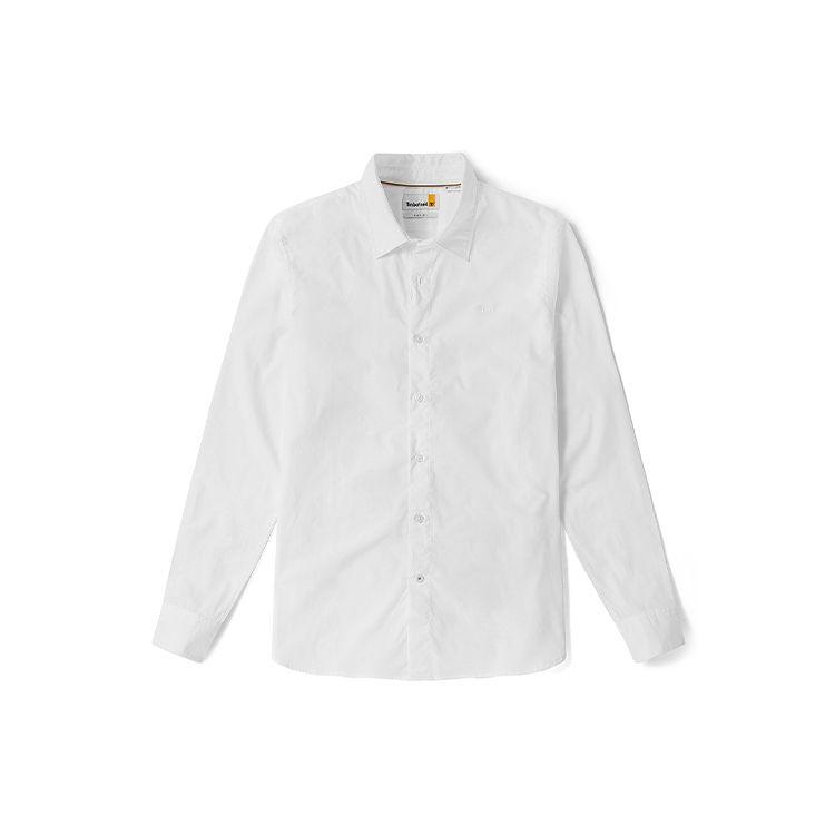Рубашка мужская Timberland Casual Solid Color Breathable Business Slim Fit с длинным рукавом, устойчивая к запахам, белая A62XH-100 M white