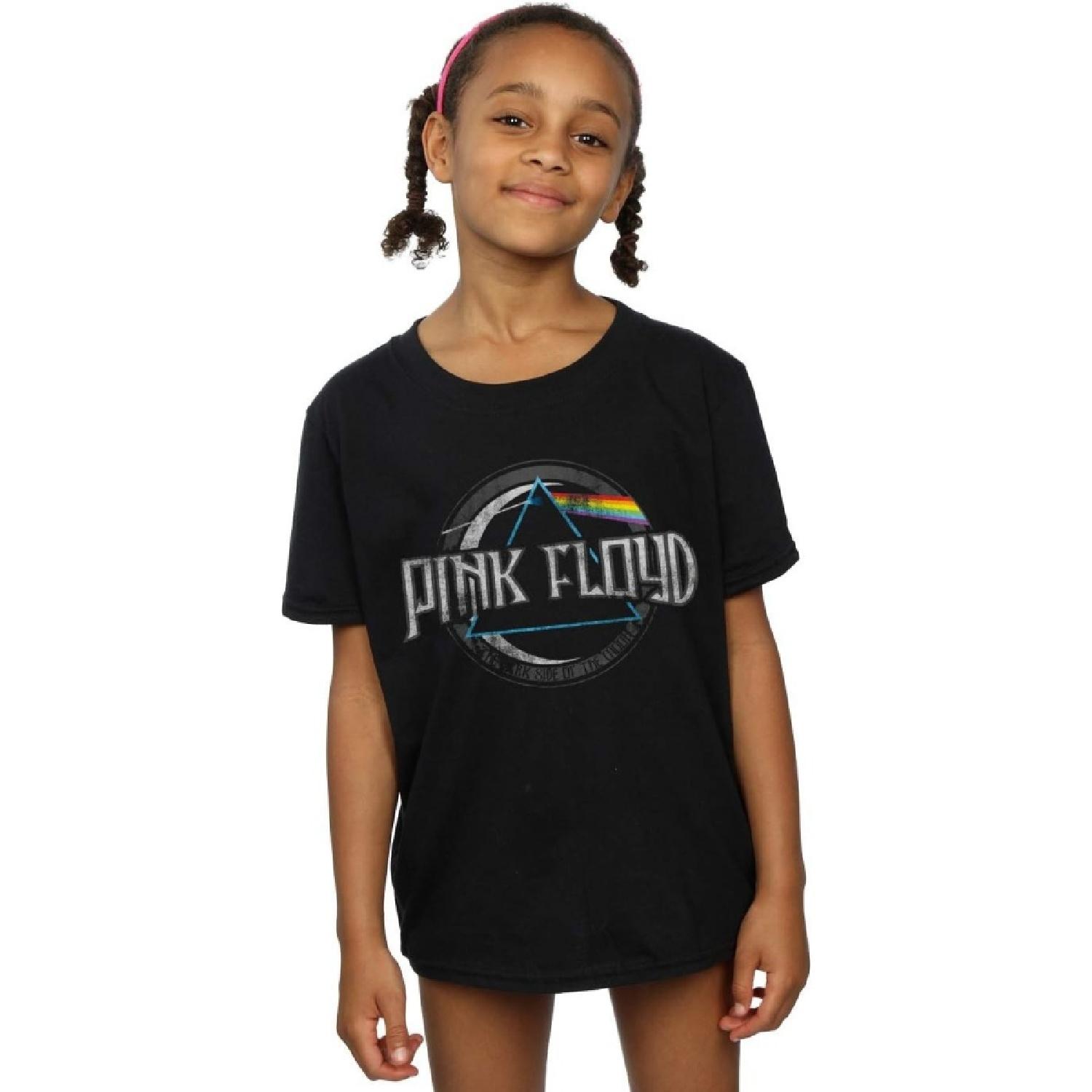 Pink Floyd Girls Dark Side of The Moon Circular Logo T-Shirt 7-8 Years Black S разноцветный Winter snow