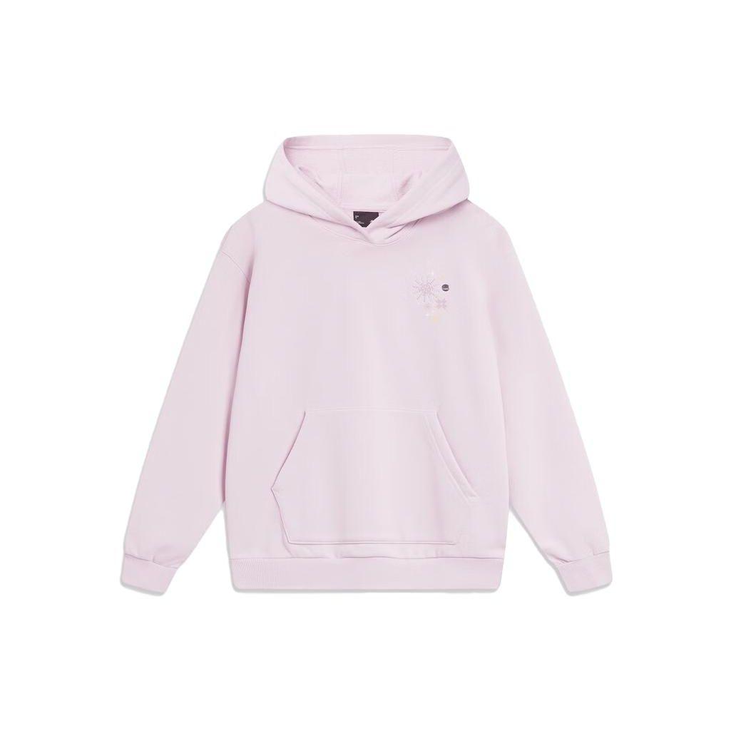 Li Ning однотонный свитер с капюшоном, женская толстовка, сиреневый AWDT822-4 S white Li-Ning