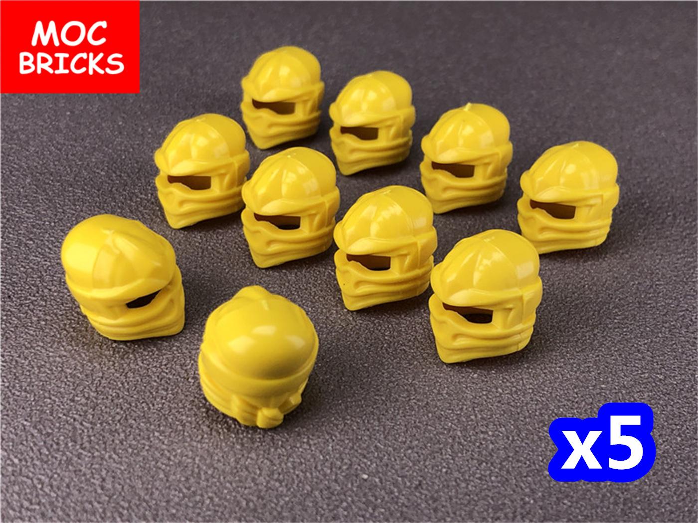 50 шт./лот MOC Кирпичи Шлем Ниндзя Головной Убор Аксессуары DIY Деталь для Фигурки Строительные Блоки Игрушки Для Детей Куклы yellow Professional fishing