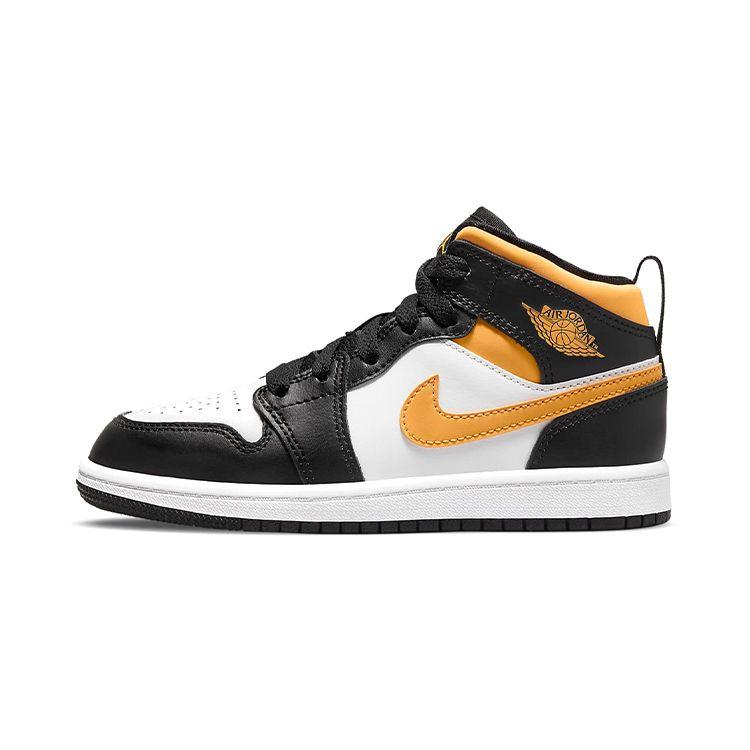 Детские кроссовки Air Jordan 1 Mid PS Black University Gold White Pollen 640734-177 29.5 black