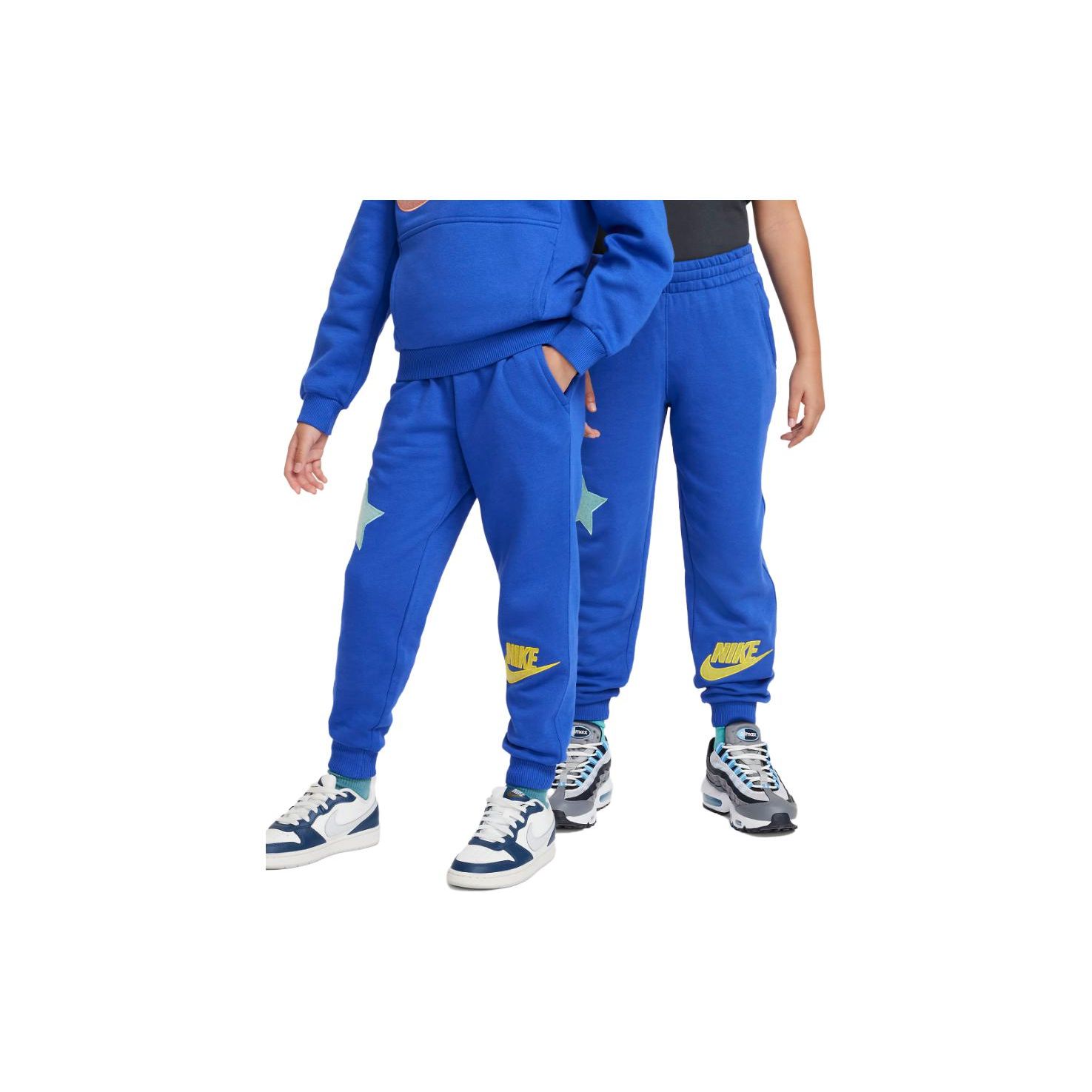 Детские спортивные штаны Nike Kids Star Print с эластичным поясом и манжетами, трикотажные брюки для детей, синие FD3031-480 L blue