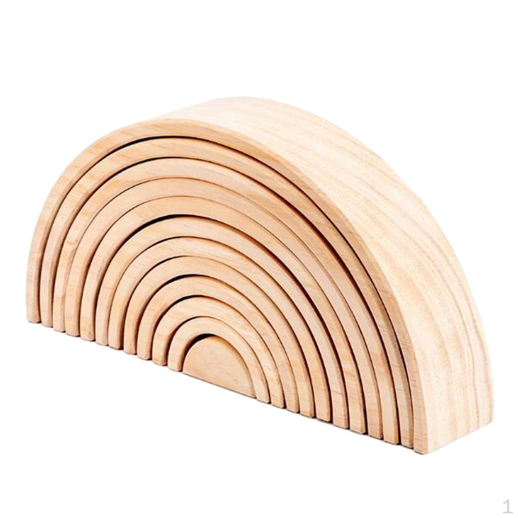 1 набор деревянных игрушек-пазлов Rainbow Building Blocks B beige Handy Hobbies