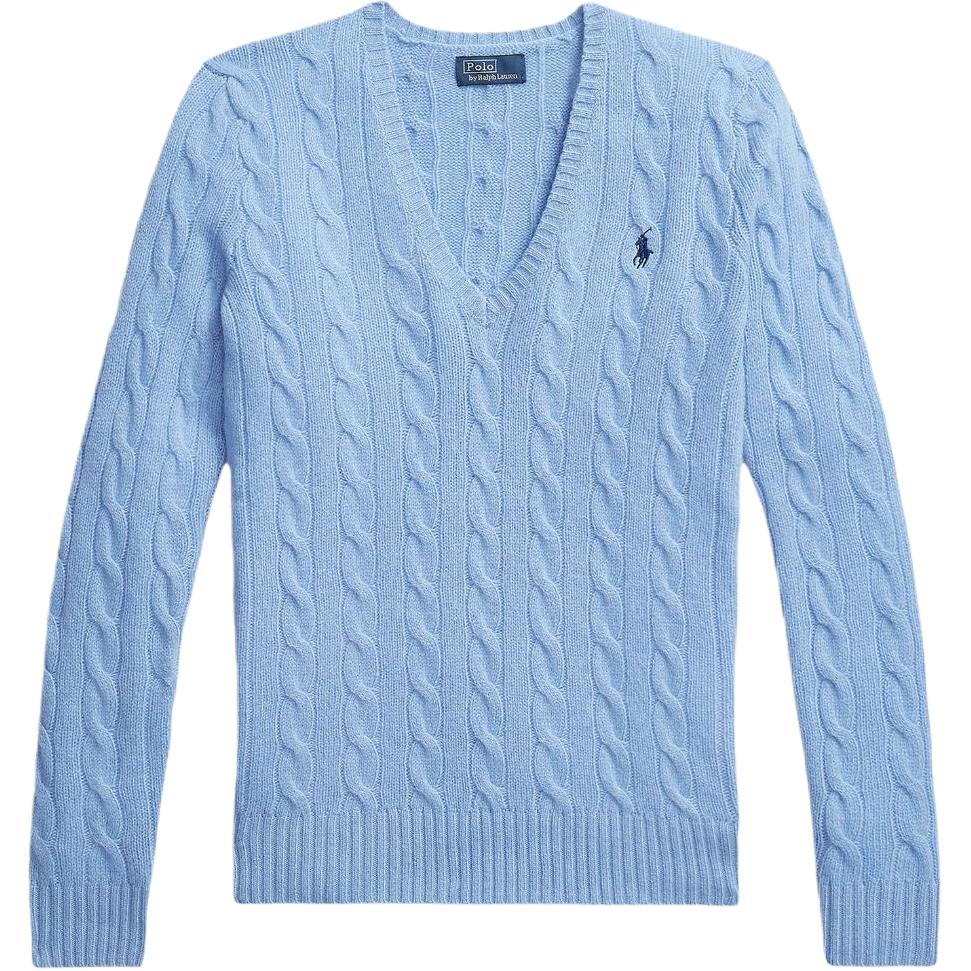 Polo Ralph Lauren однотонный трикотажный свитер с длинным рукавом и V-образным вырезом женский свитер синий 211910422-004 XS white