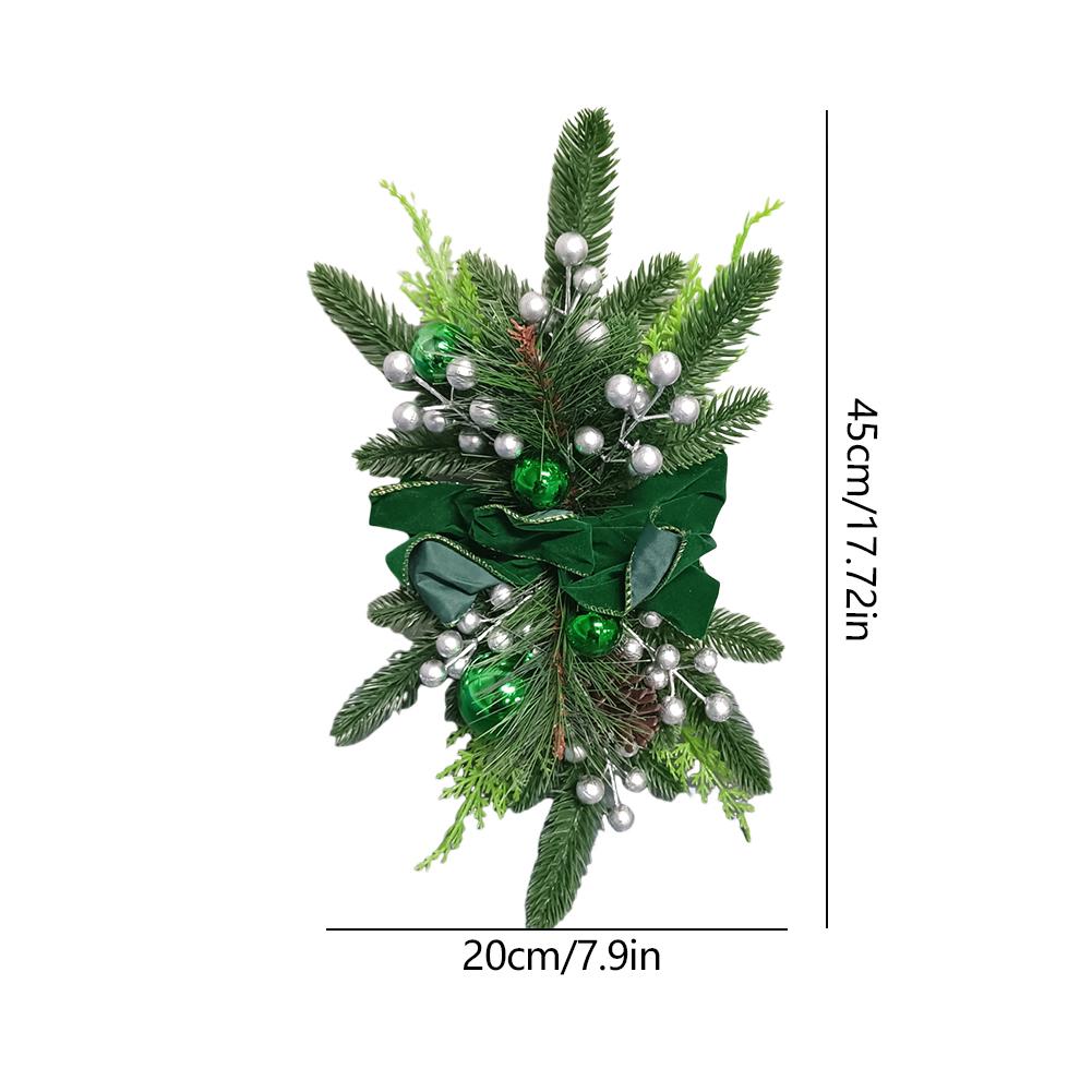 Christmas Wreath Hanging Pendants Window Door Stairs Wreath Stairway Swag Trim Garland Artificial Flowers Christmas Decorations Without light зелёный 888 Auto Parts Town