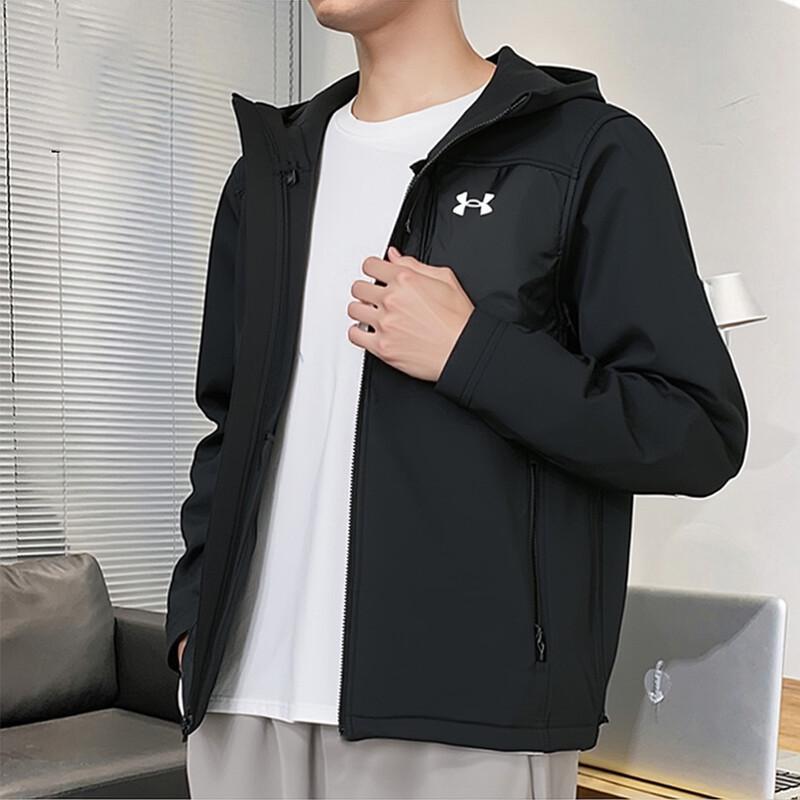 Мужские тканевые куртки Under Armour с капюшоном и 3-в-1 XXL white