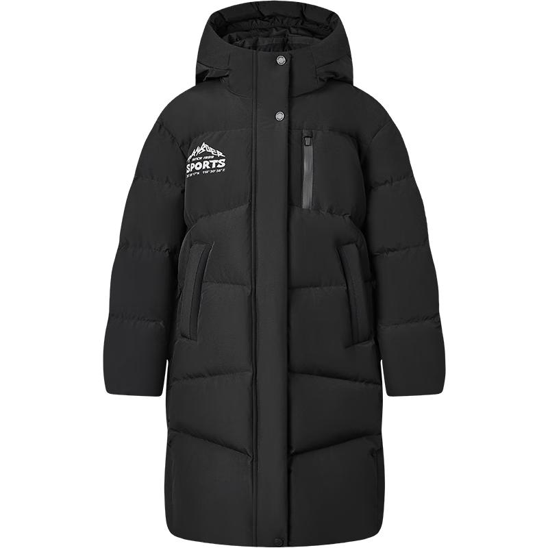 Детская пуховая куртка Tambor средней длины с капюшоном 530713Z 150/72 чёрный Tanboer
