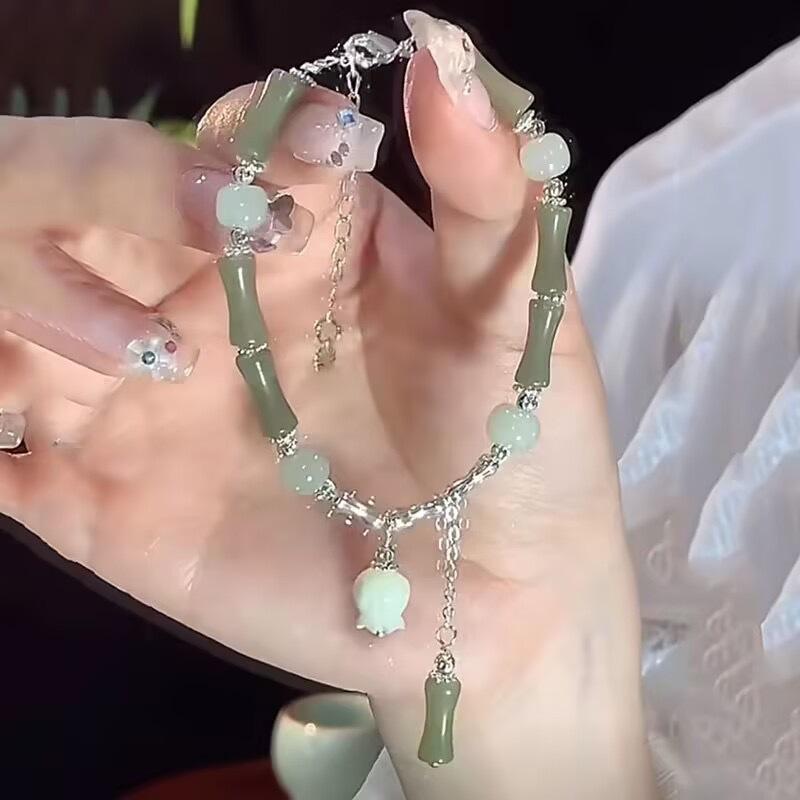 Браслет Guofeng Xiangyun из бамбука, 6 штук, женский, нишевый, простой, высокоценный, новый китайский браслет gray Dream shoe edge