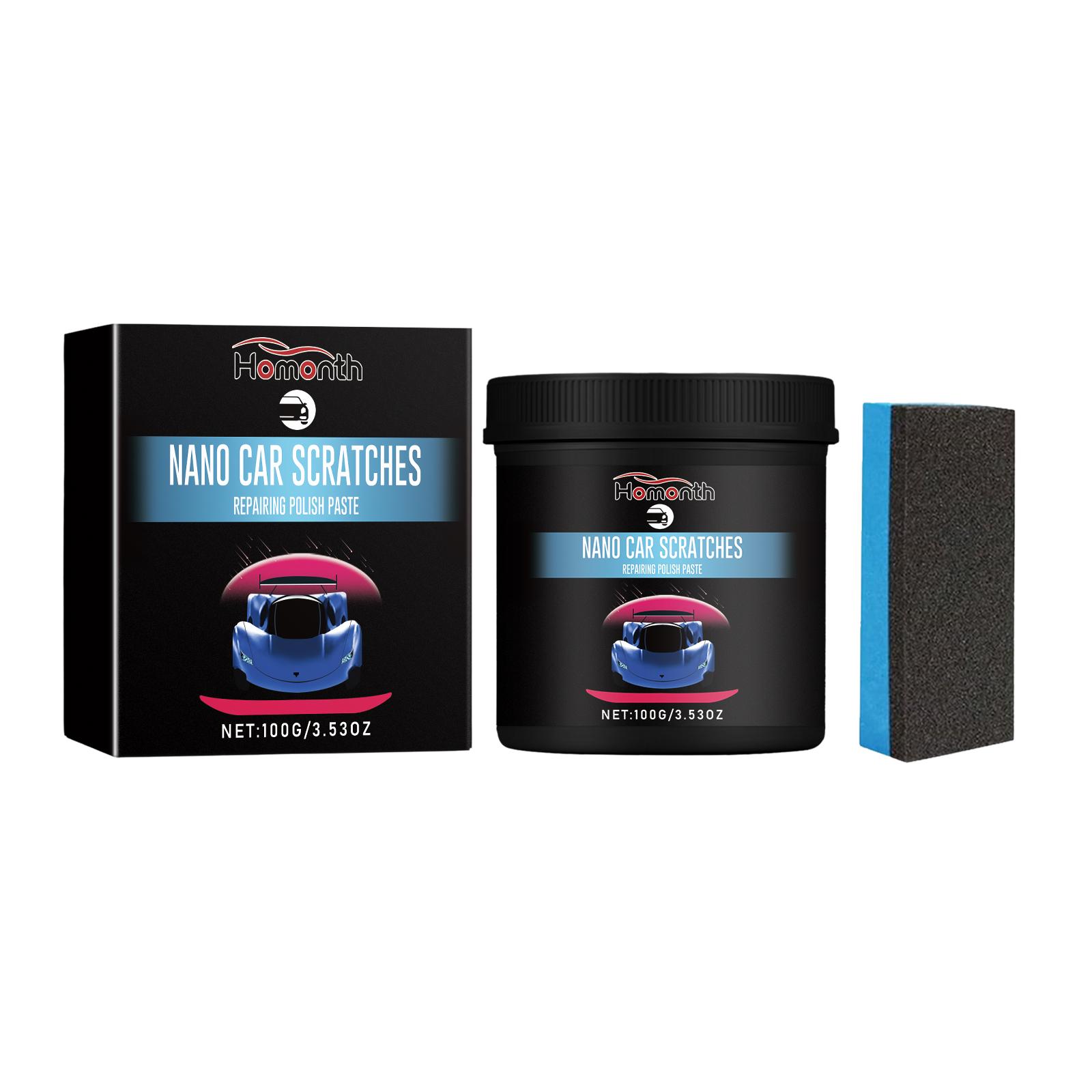 Homonth Siberian Arctic Nano Scratch Repair Kit, Rapid Repair + 365-Day UV Protection 100g (Includes Sponge Polishing Pad) gray