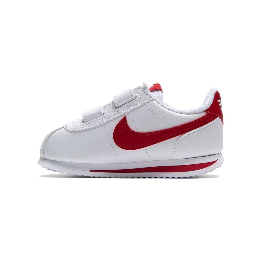 Серия Nike Cortez Удобные Универсальные Амортизирующие Дышащие Низкие Ходячие Кроссовки Детская Обувь Белый Красный 904769-101 27 gray